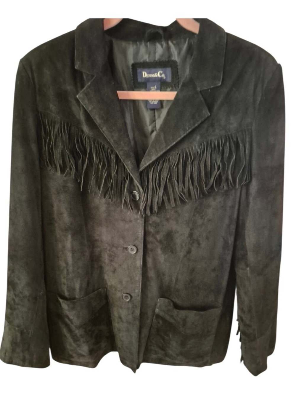 Black Suede Fringed Blazer